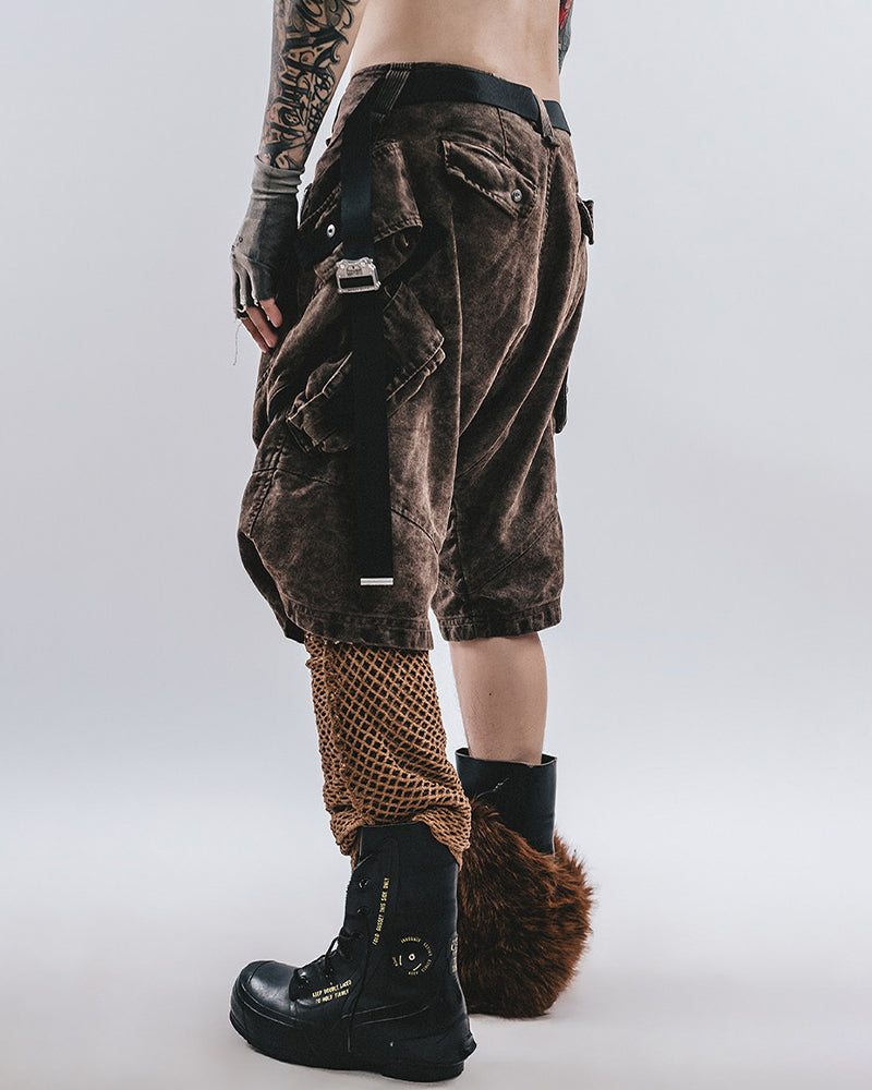 Zip-Pocket Panel Wasteland Shorts