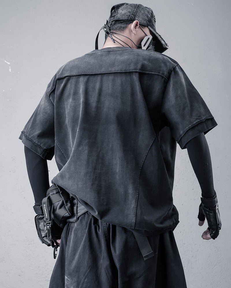 Techwear Distressed Urban Cotton T-Shirt