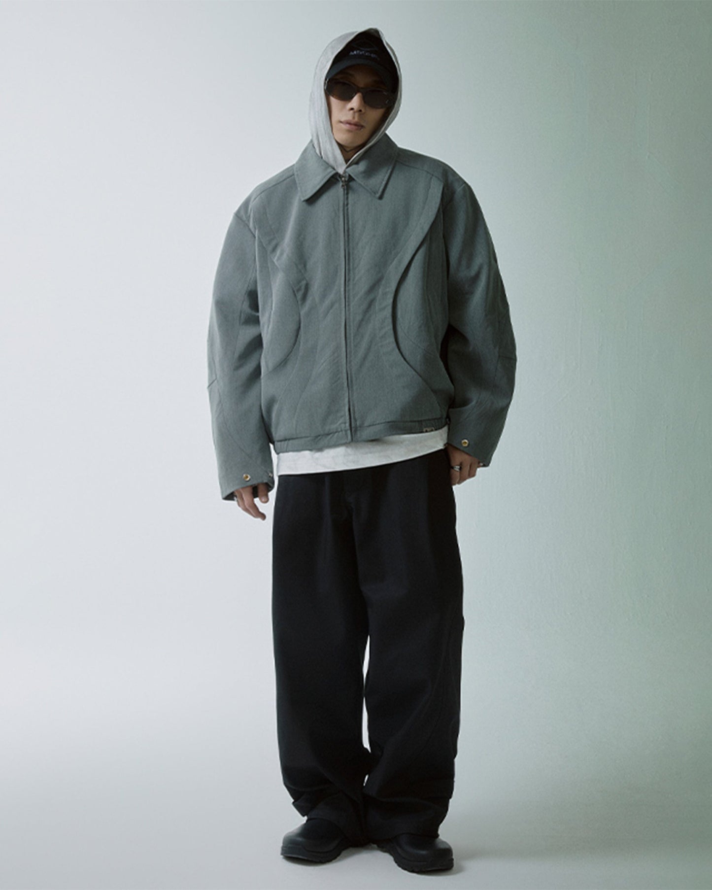 Deconstructed Layered Zip-Up Jacket