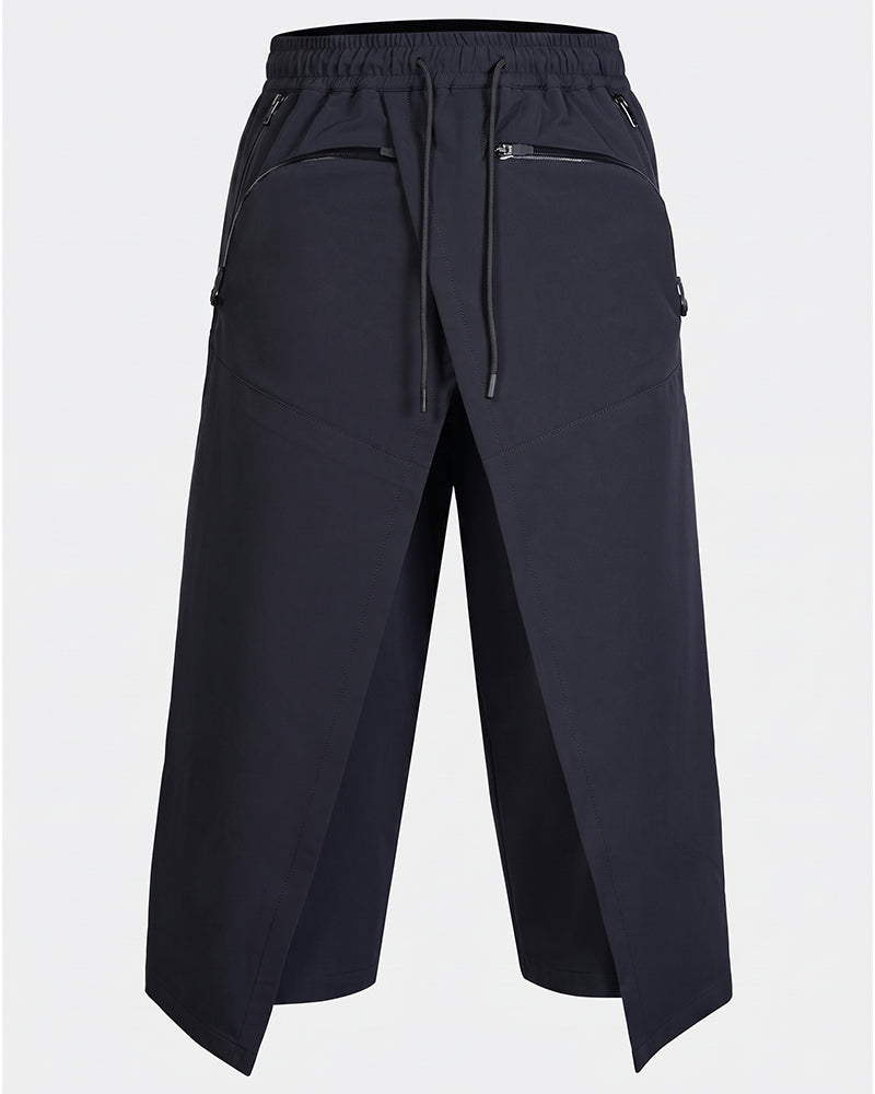 Curved Zip Water Repellent Techwear Pants