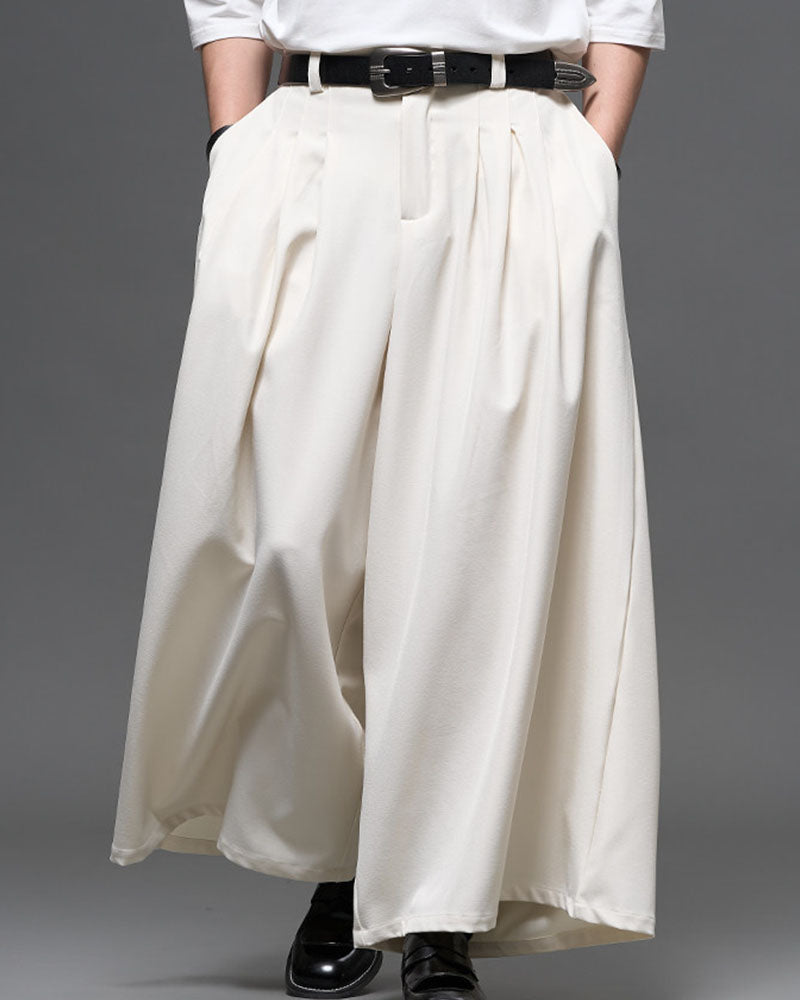 Modern Japanese Pleated Wide Leg Hakama Pants