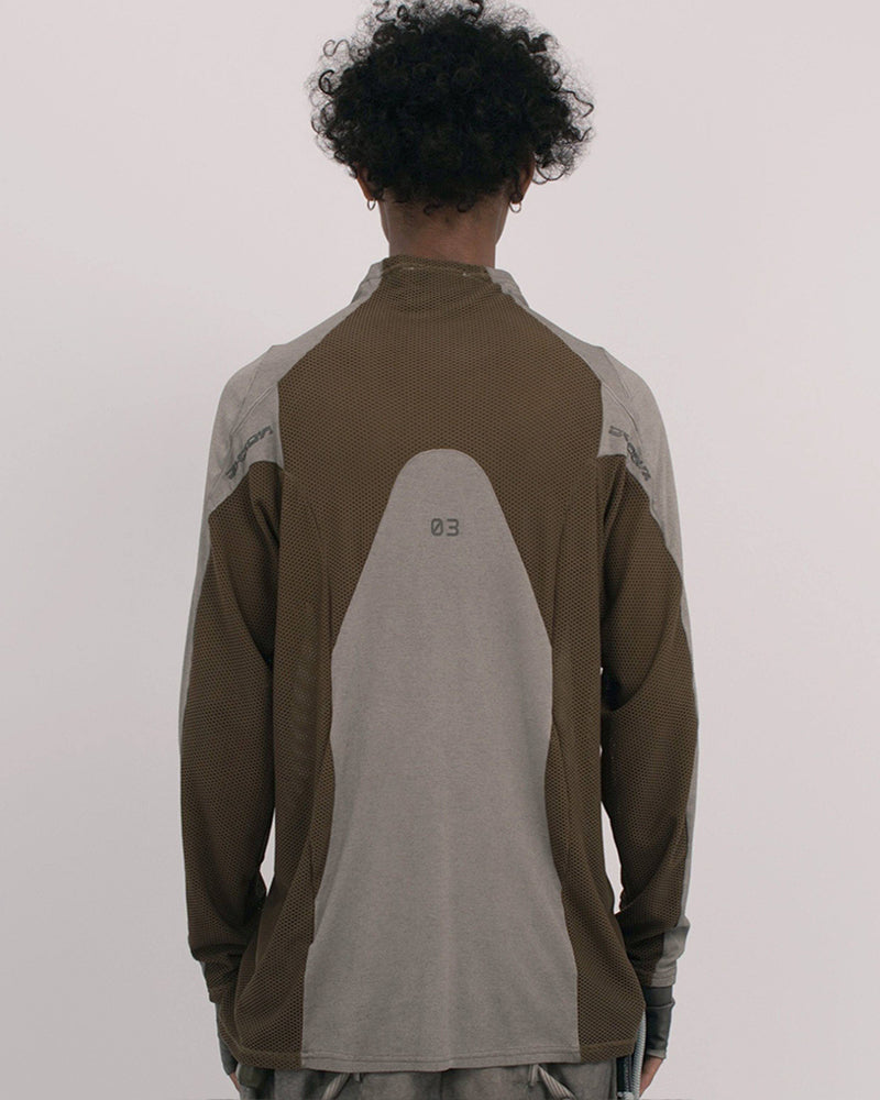Techwear Mesh Panel Long-Sleeve Tee
