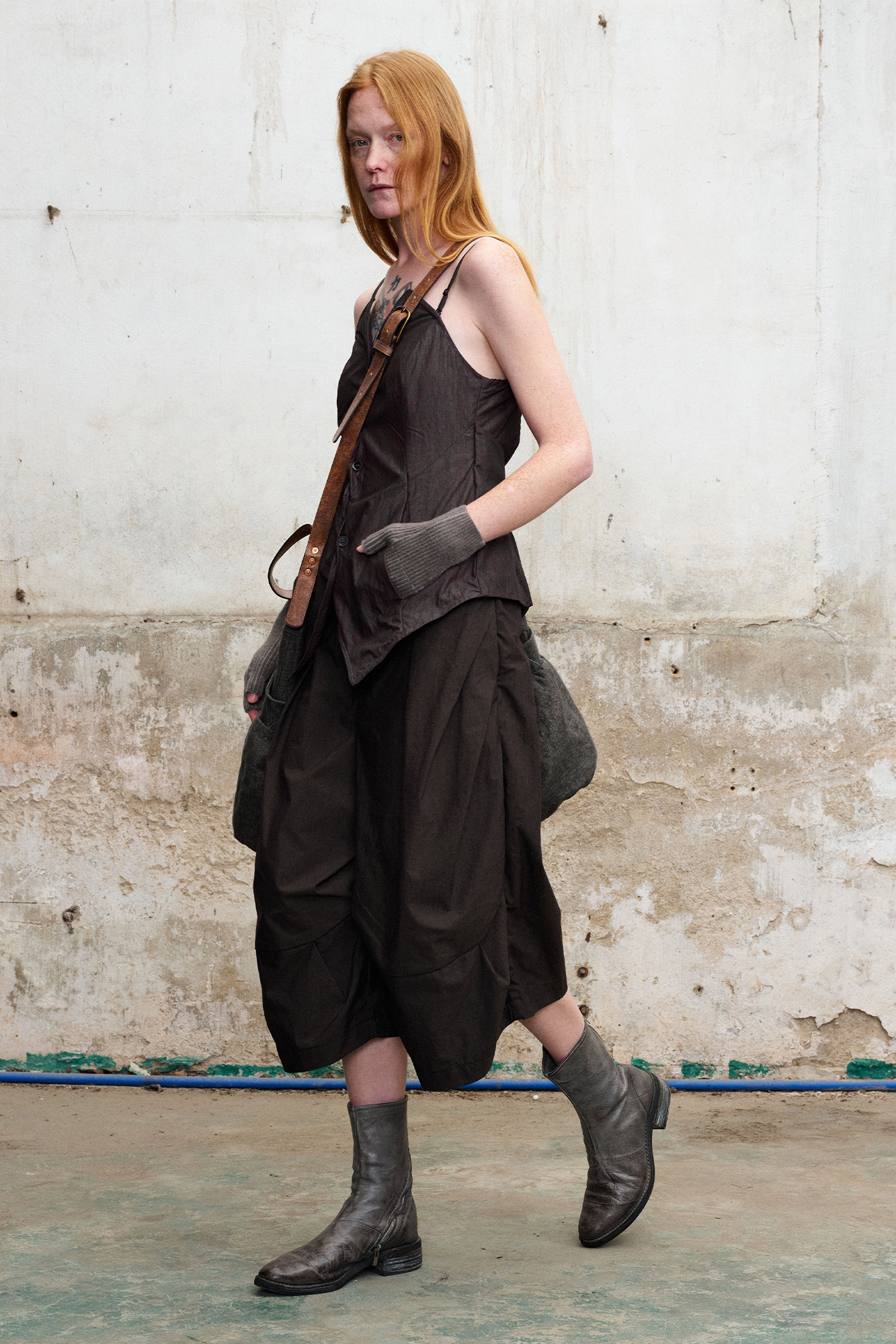 Pleated Button-Fly Shorts