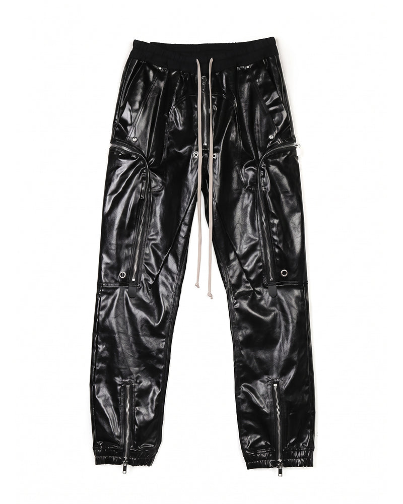 Coated Multi-Zipper Deconstructed Cargo Joggers