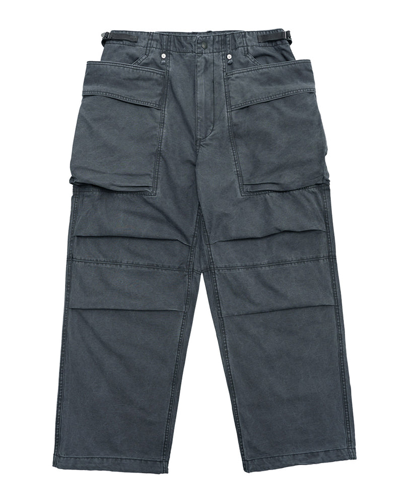 Washed Straight Leg Patchwork Large Pockets Cargo Pants