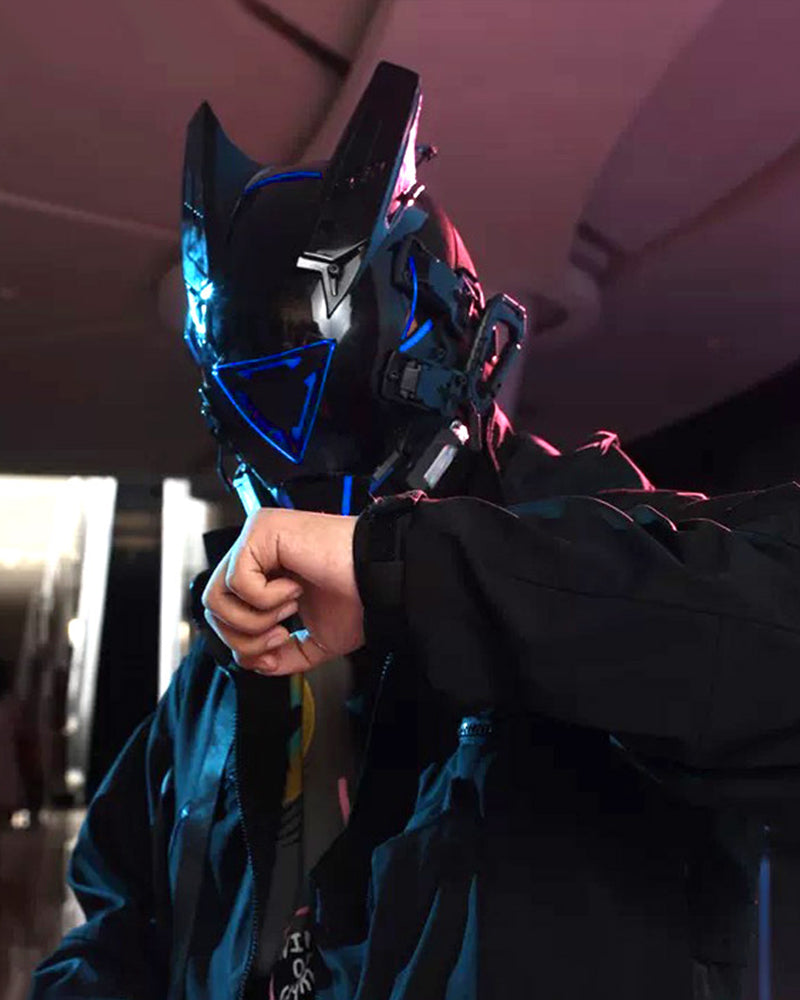 Cyberpunk Led Helmet Mask