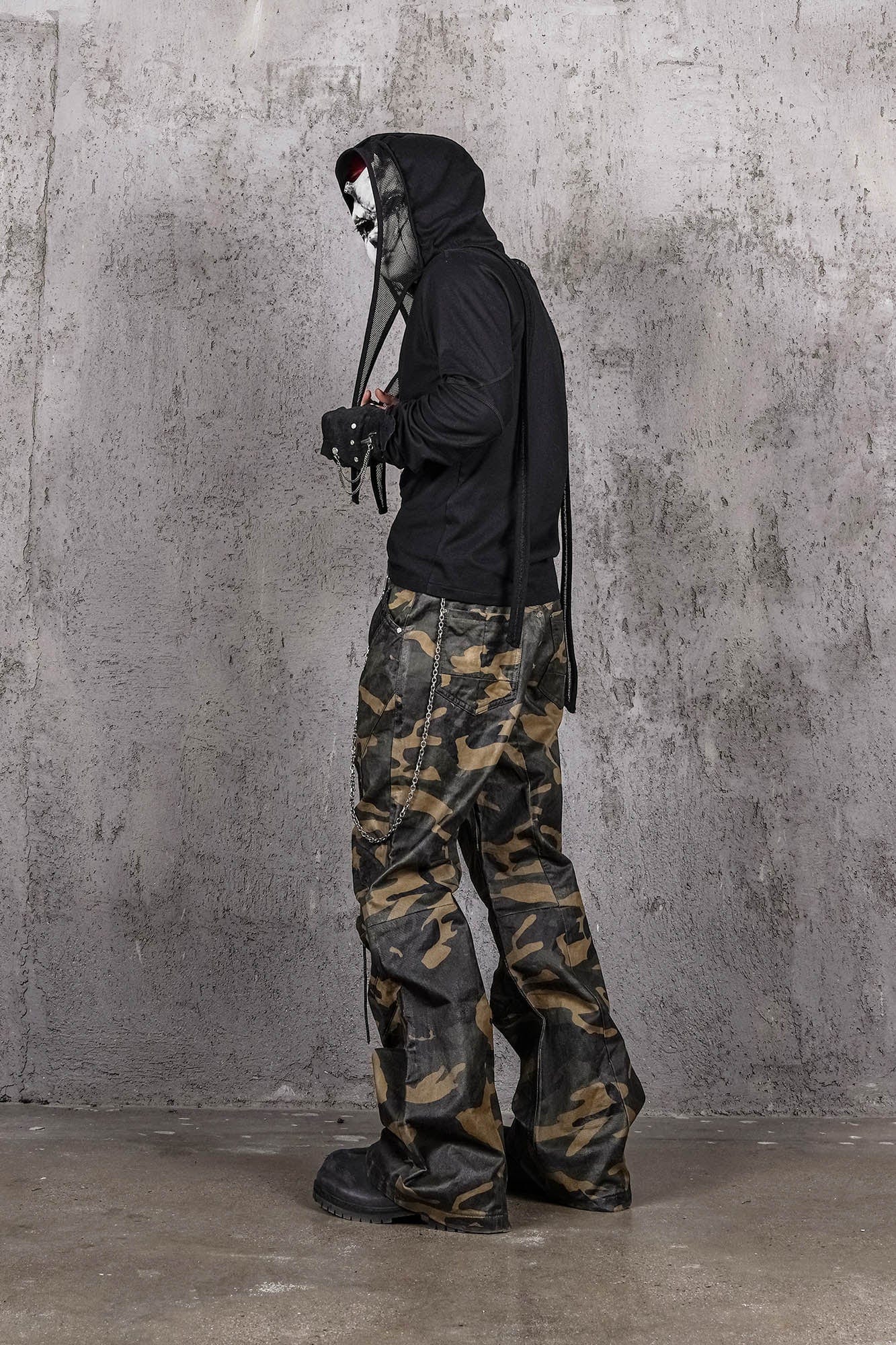 Camo Deconstructed Fang-Paneled Pants