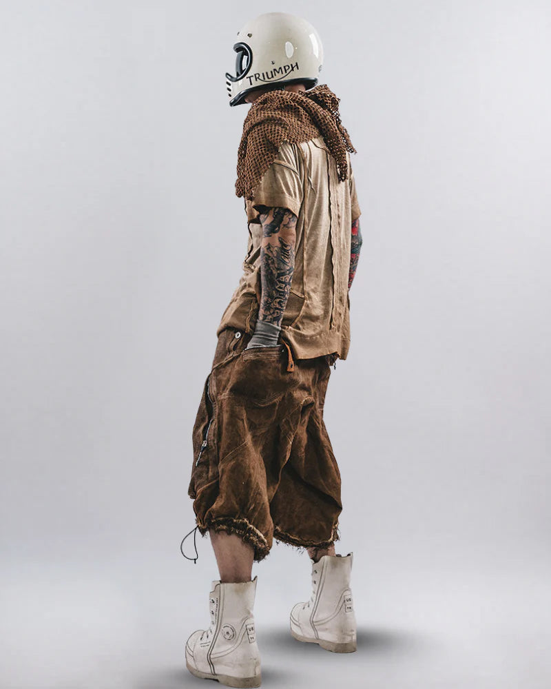 Wasteland Style Reversible Deconstructed Washed T-Shirt