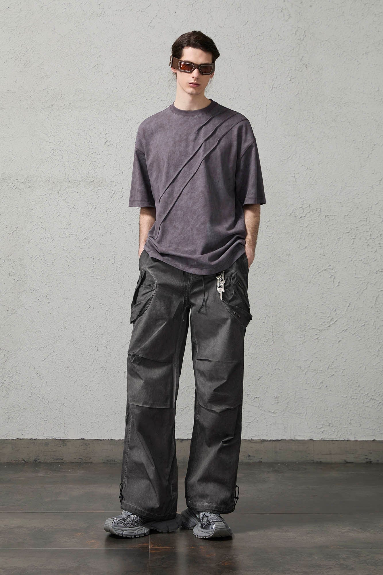 Scratch Spliced Washed T-Shirt
