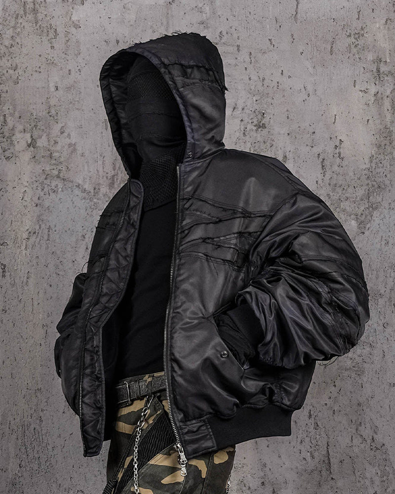Distressed Bondage MA-1 Jacket Black