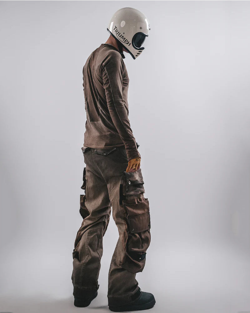 Post-Apocalyptic Functional 3D Pocket Wide Leg Cargo Pants
