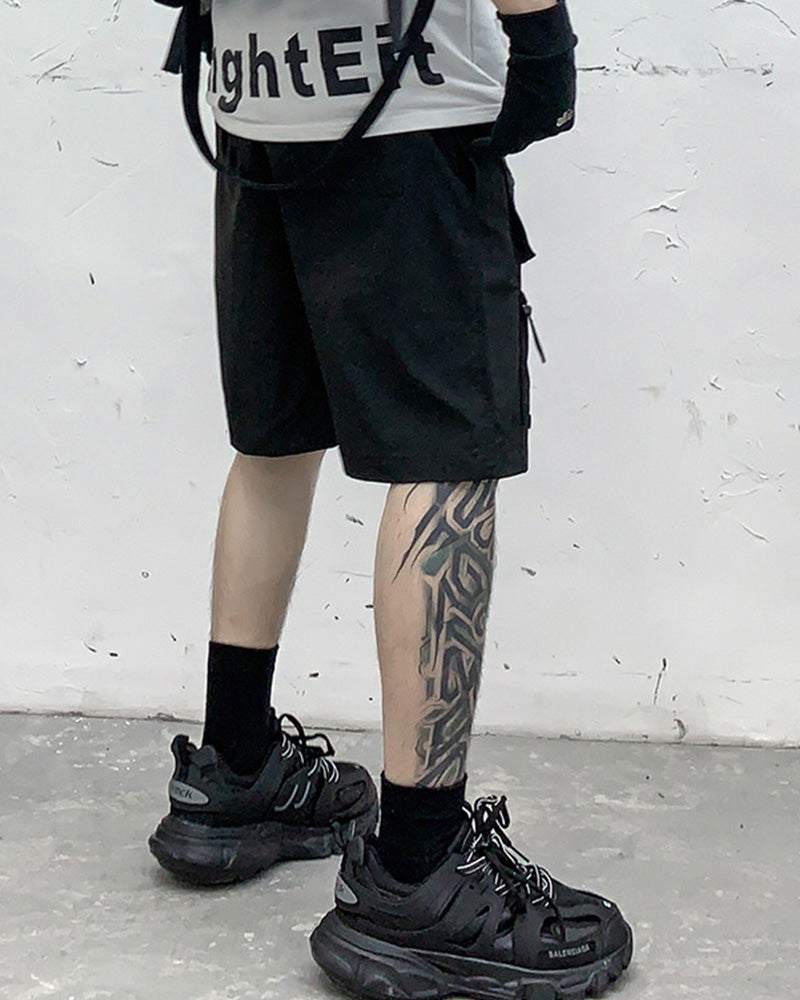 Functional Multi-Pocket Zip Cargo Shorts