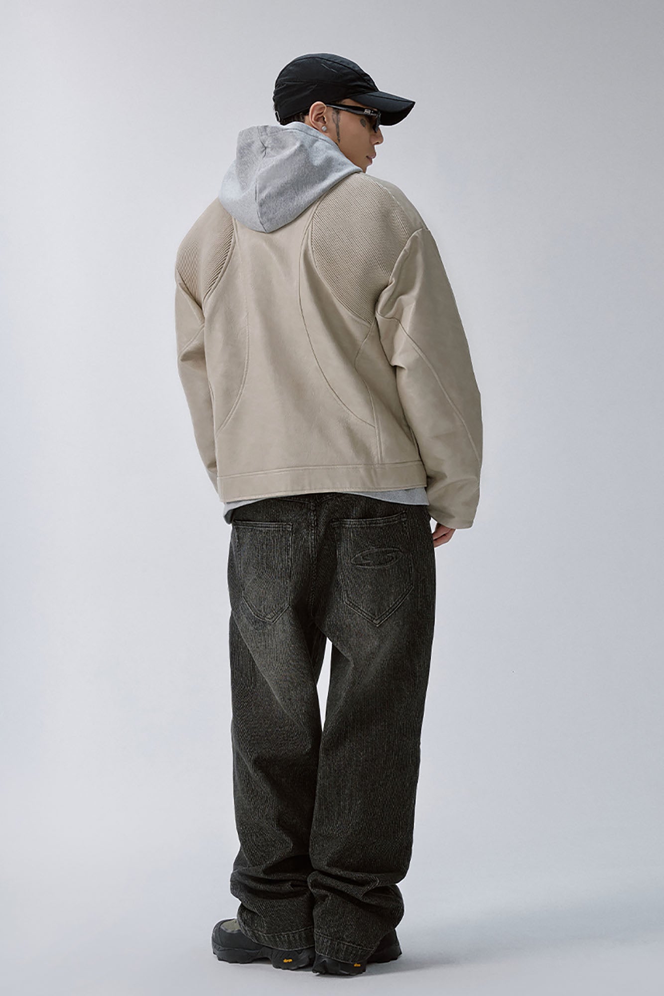 Retro Corduroy Logo Embroidery Straight-Leg Jeans