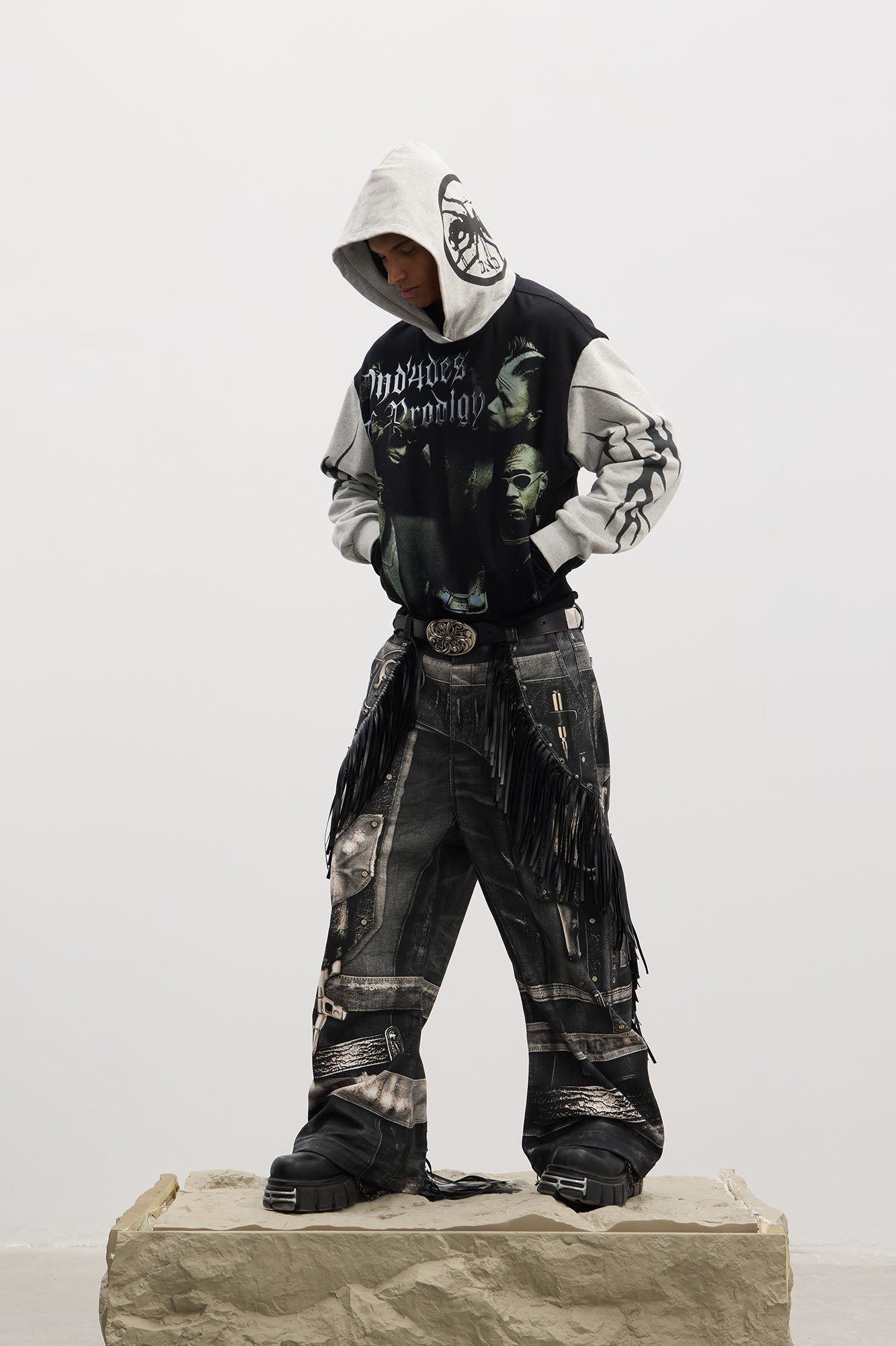 Rockstar Full-Print Contrast Hoodie