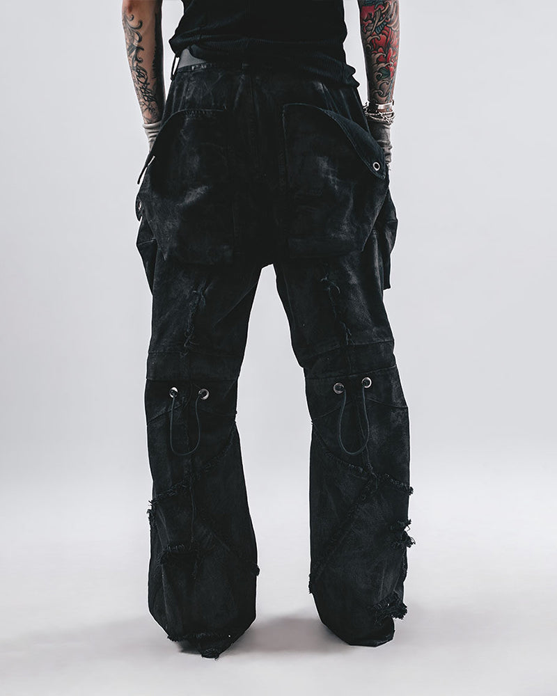Abyssal Ripped Flared Cargo Pants
