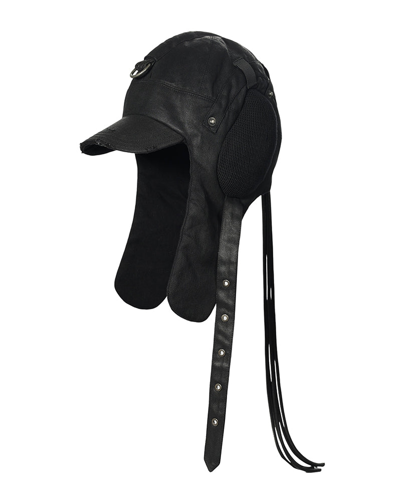 Wasteland Waxed Cotton Aviator Trapper Hat