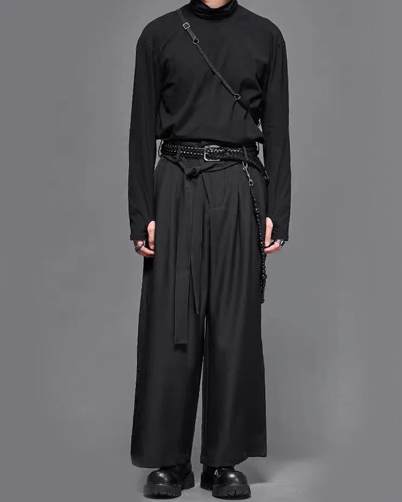 Modern Japanese Mock Neck Long-Sleeve T-Shirt