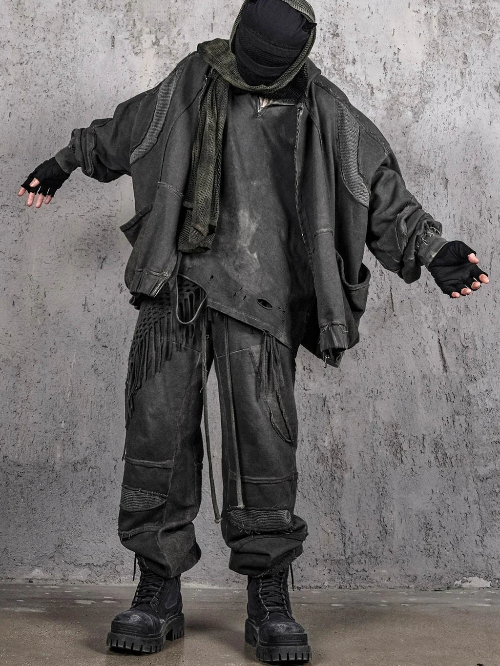 Distressed Demon Clad Deconstructed Pants