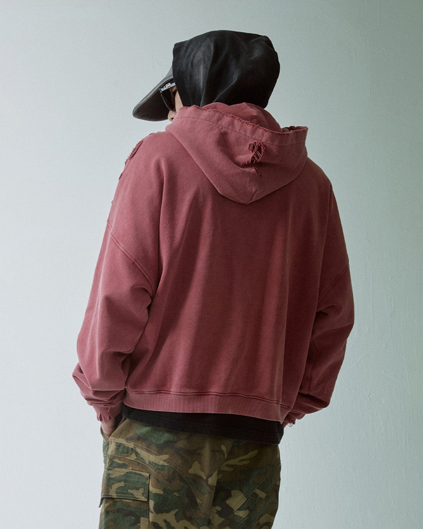 Essential Oversized Distressed Hoodie