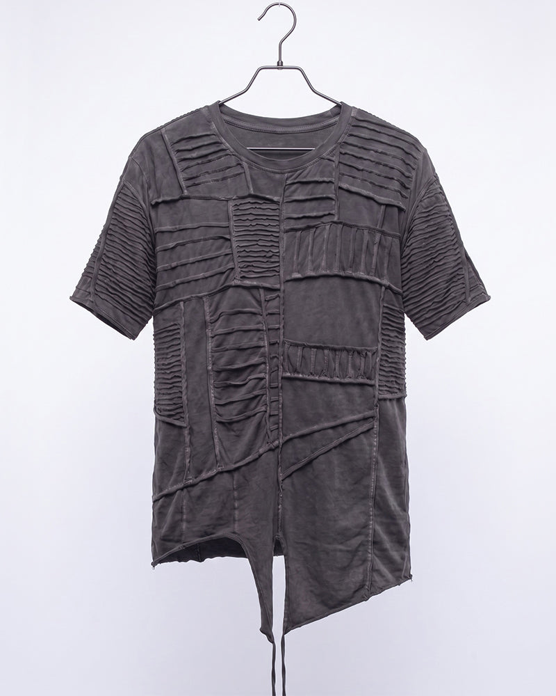 Wasteland Asymmetric Pleated Distressed Short Sleeve T-Shirt