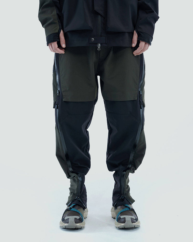 Dual-Mode Zippered Layered-Pocket Water-Repellent Techwear Pants