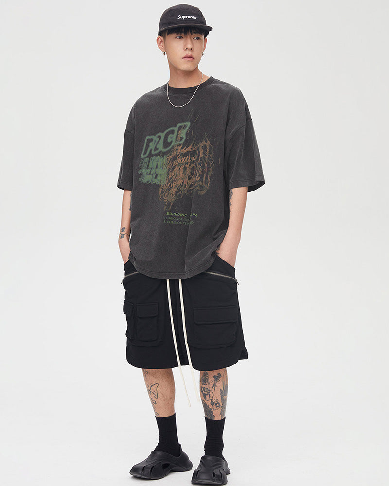 Utility Zip-Pocket Cargo Shorts