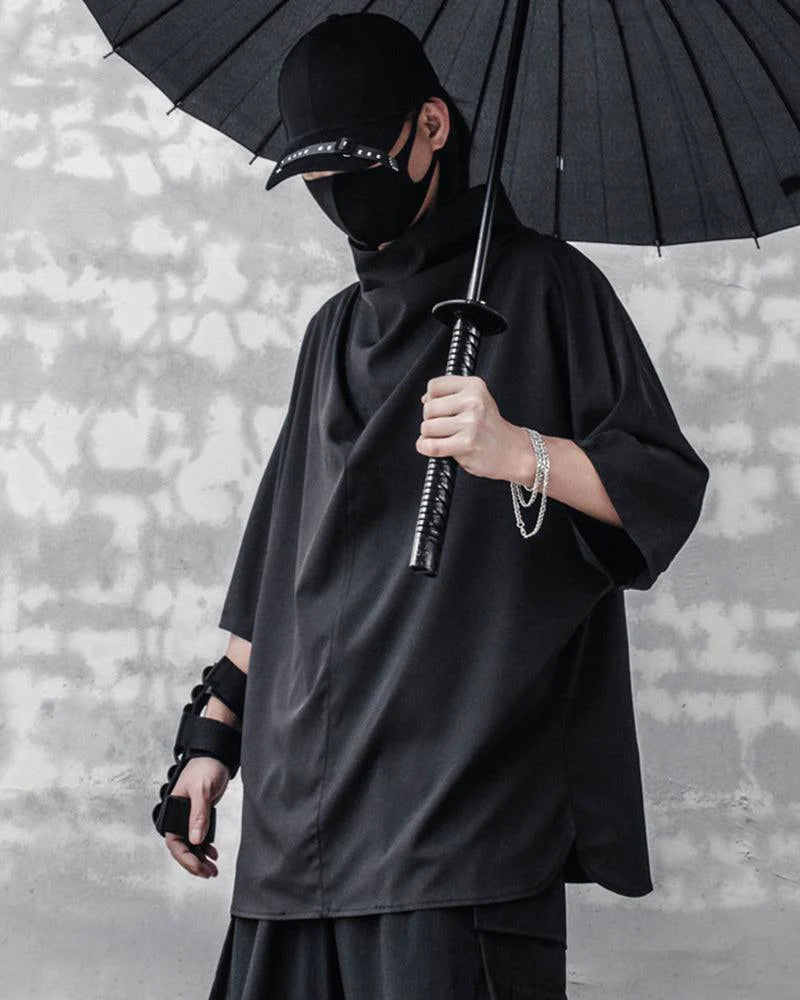 Modern Japanese Techwear Loose Bat T-Shirt