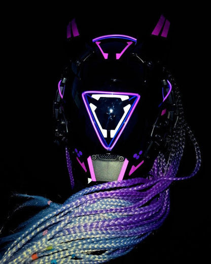 Night Game Dreadlocks Led Cyberpunk Helmet Mask