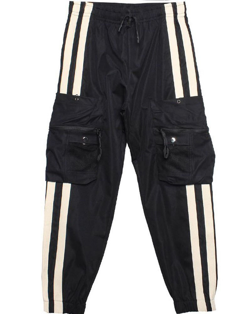Techwear Striped Side-Pocket Cargo pants