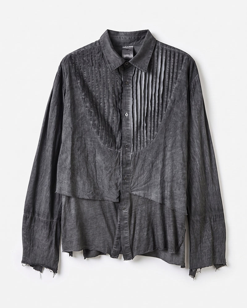 Wasteland Patchwork Dirty Wash Distressed Layered Shirt
