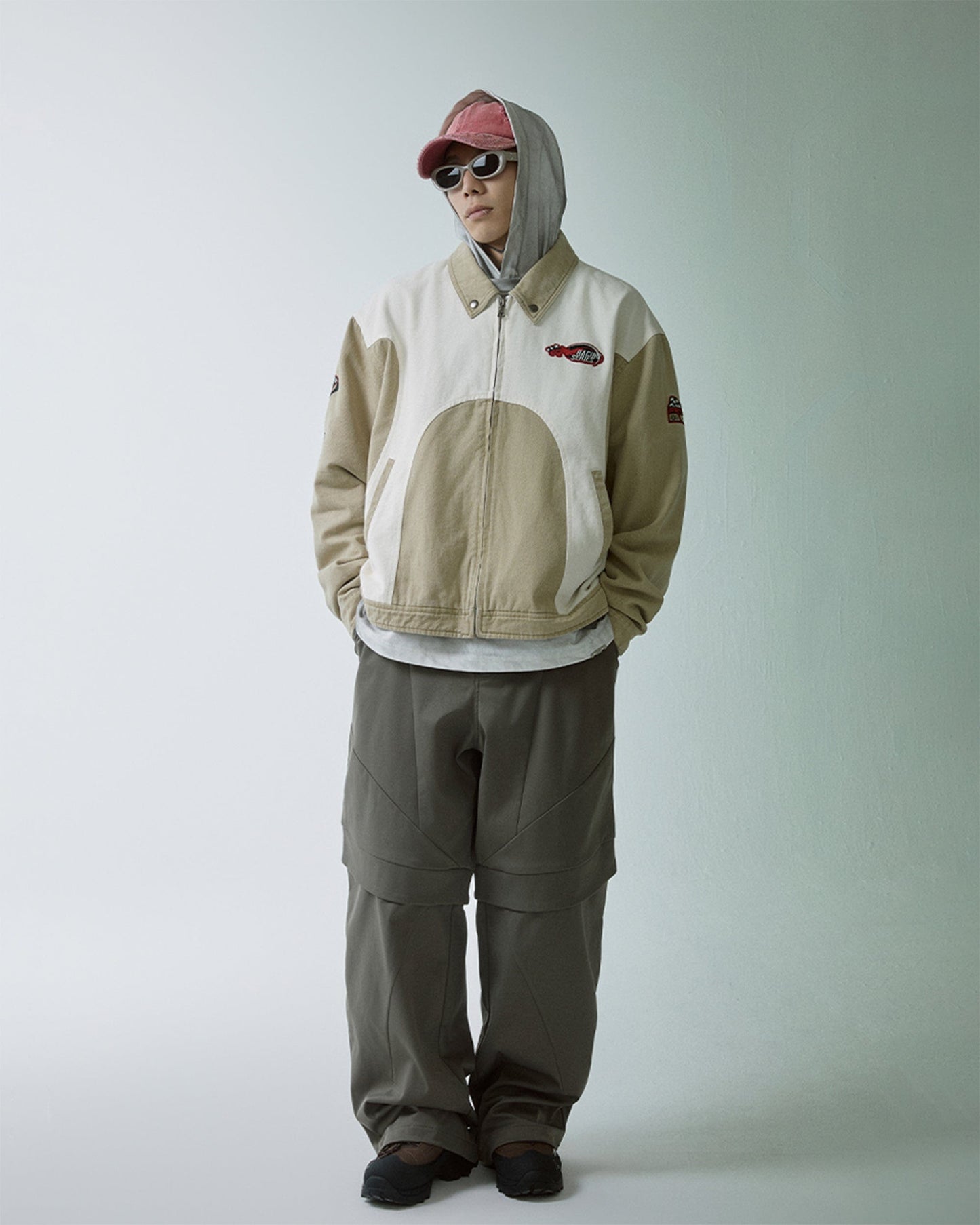 Modern Deconstructed Double-Knee Rivet Pants