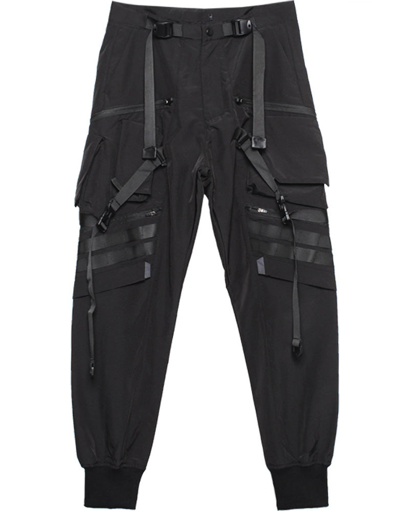 Functional Ribbon Belt Paratrooper Cargo Pants