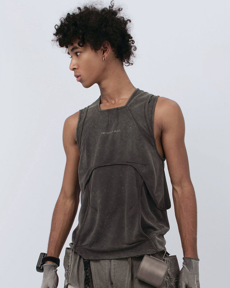 Dune Wasteland Deconstructed Splicing Sleeveless T-Shirt