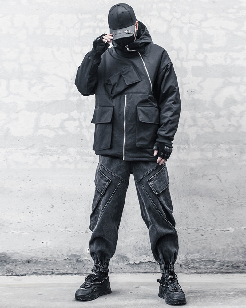 Streetwear Loose Black Denim Jeans