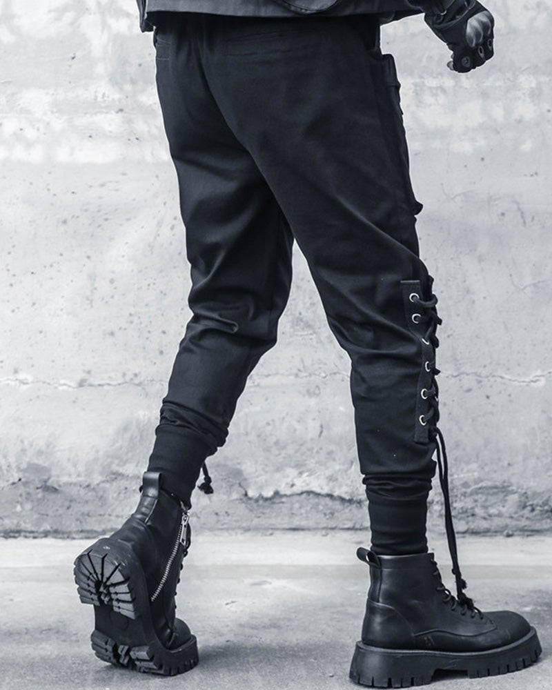 Streetwear Drawstring Slim Cargo Pants