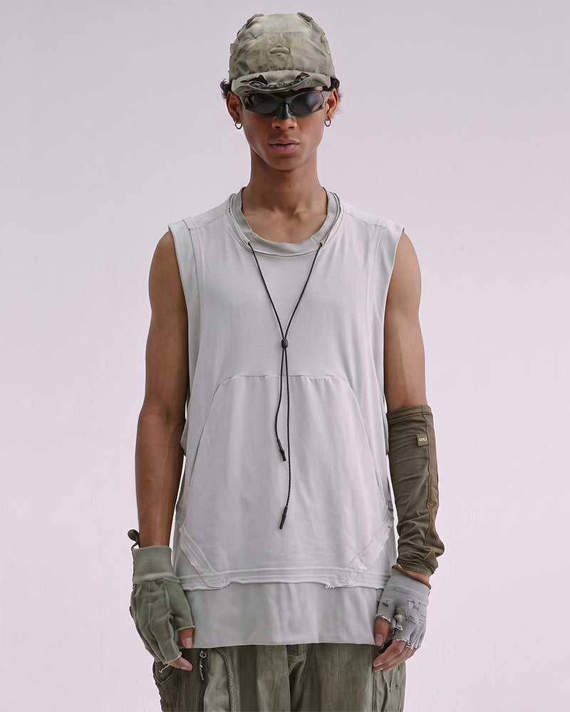 Post-Apocalyptic Dirty Dye Transformable Sleeve T-Shirt