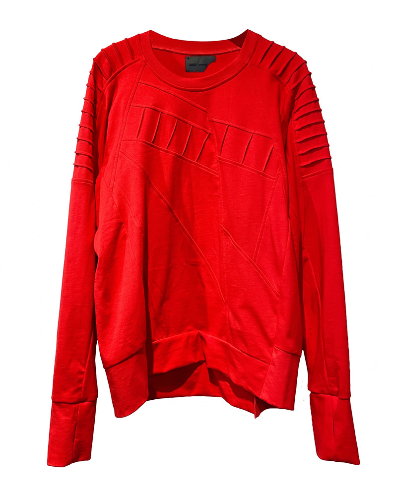 Wasteland Asymmetric Pleated Batwing‑Sleeve T‑shirt