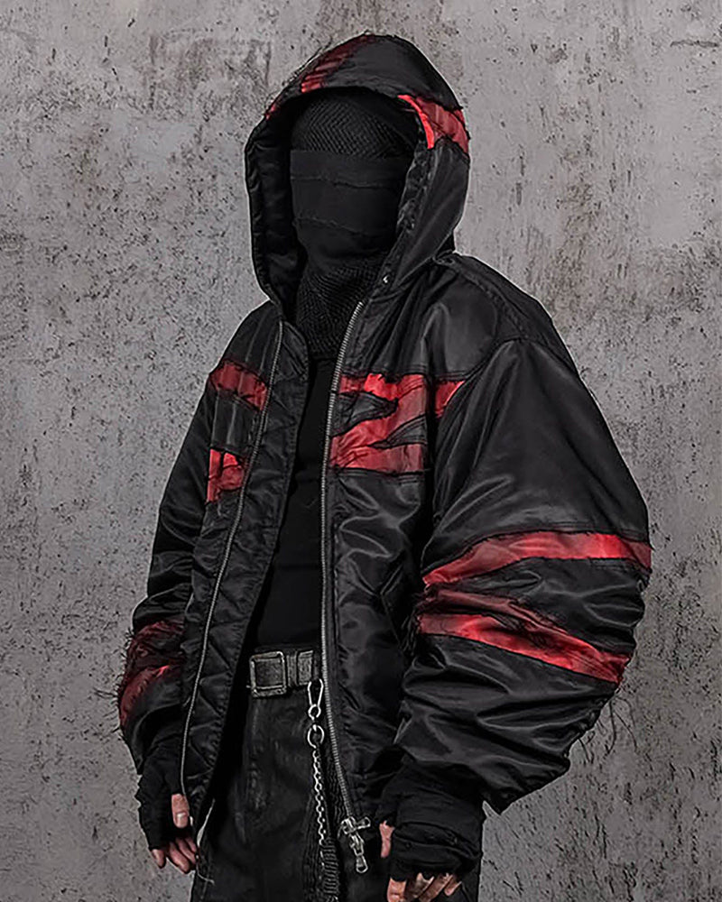 Distressed Bondage MA-1 Jacket Red