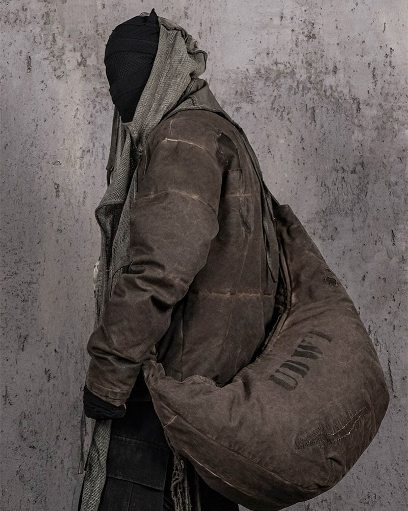 Distressed Wanderer Patchwork Padded Jacket