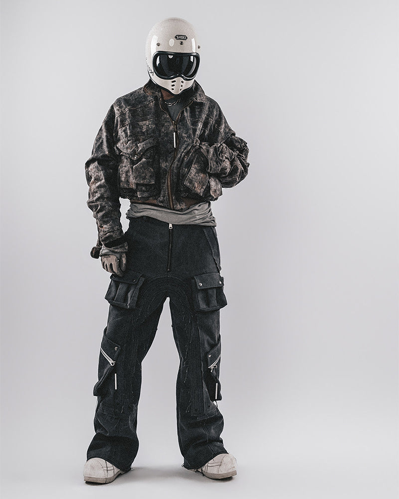 Obsidian Armored Multi-Zip Cargo Pants