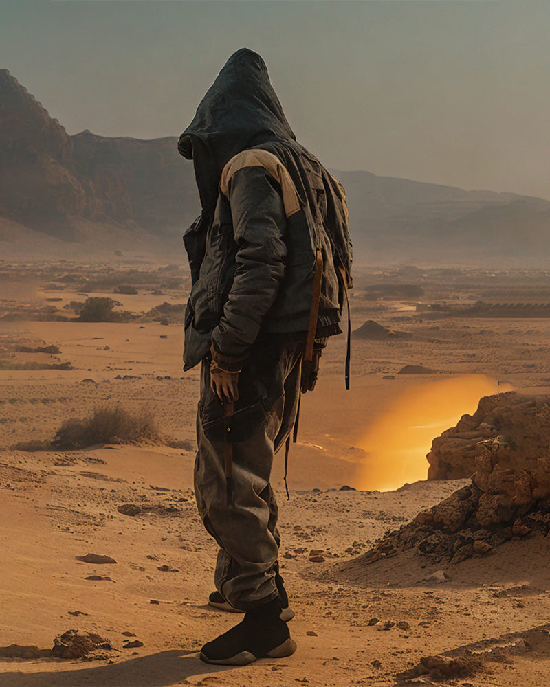 Post-Apocalyptic Oversized Hooded Tactical Jacket
