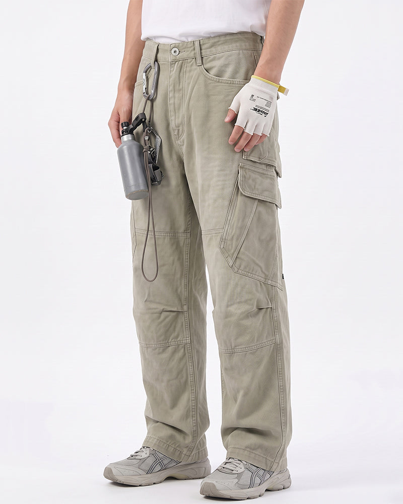 Distressed Panel‑Constructed Multi‑Pocket Cargo Pants