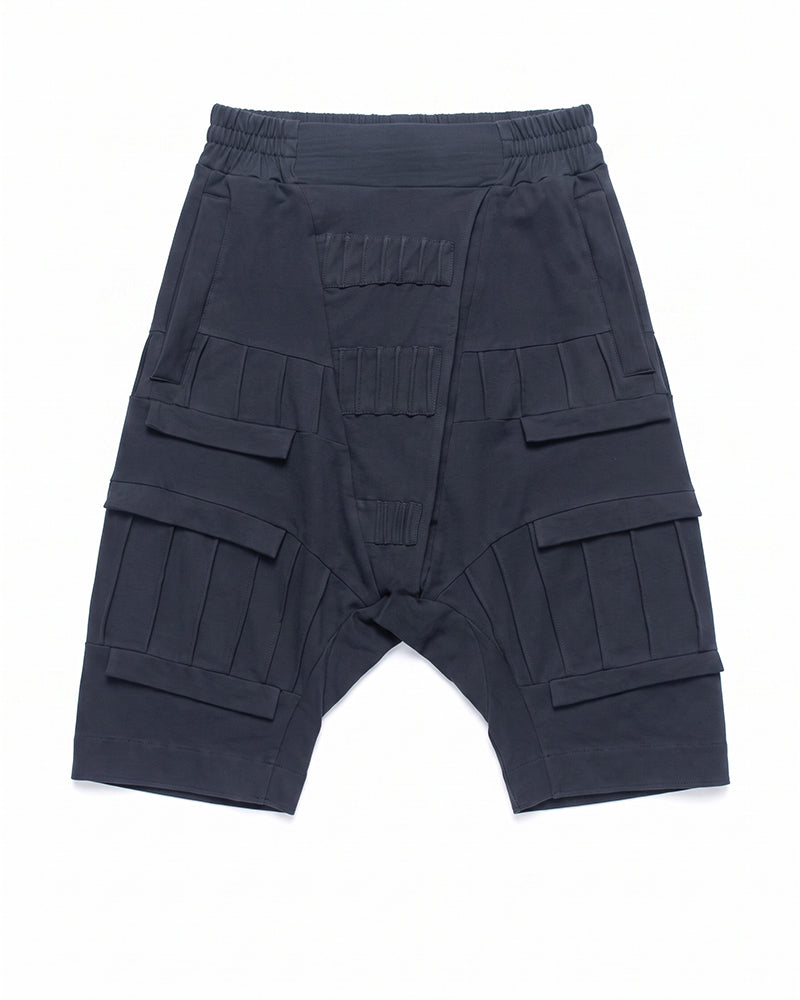 Post-Apocalyptic Pleated Drop-Crotch Shorts