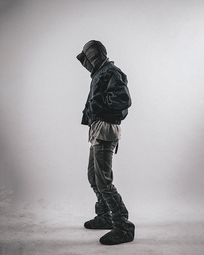 Post-Apocalyptic Slim Fit Flare Horseshoe Denim Pants