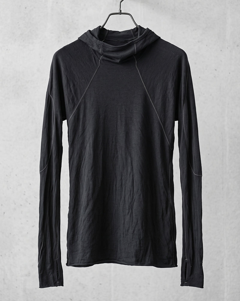 Dystopian Dark Hooded Masked Long Sleeve T-Shirt