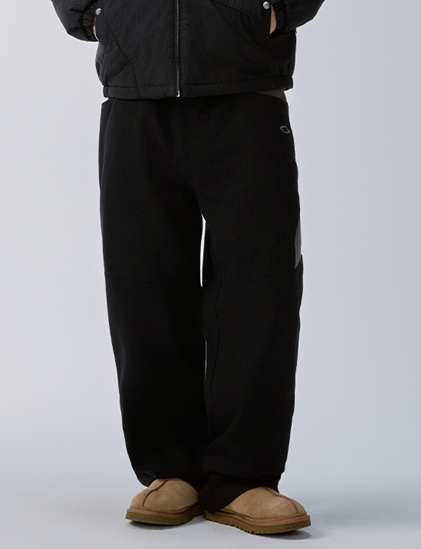 Paneled Contrast Embroidered LOGO Pants