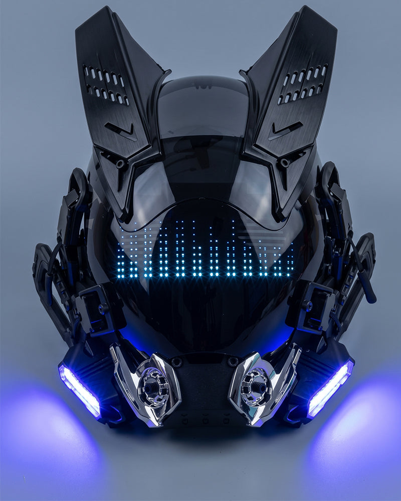Rhythm Cyberpunk Helmet Mask ( Customizable Text And Image Available)