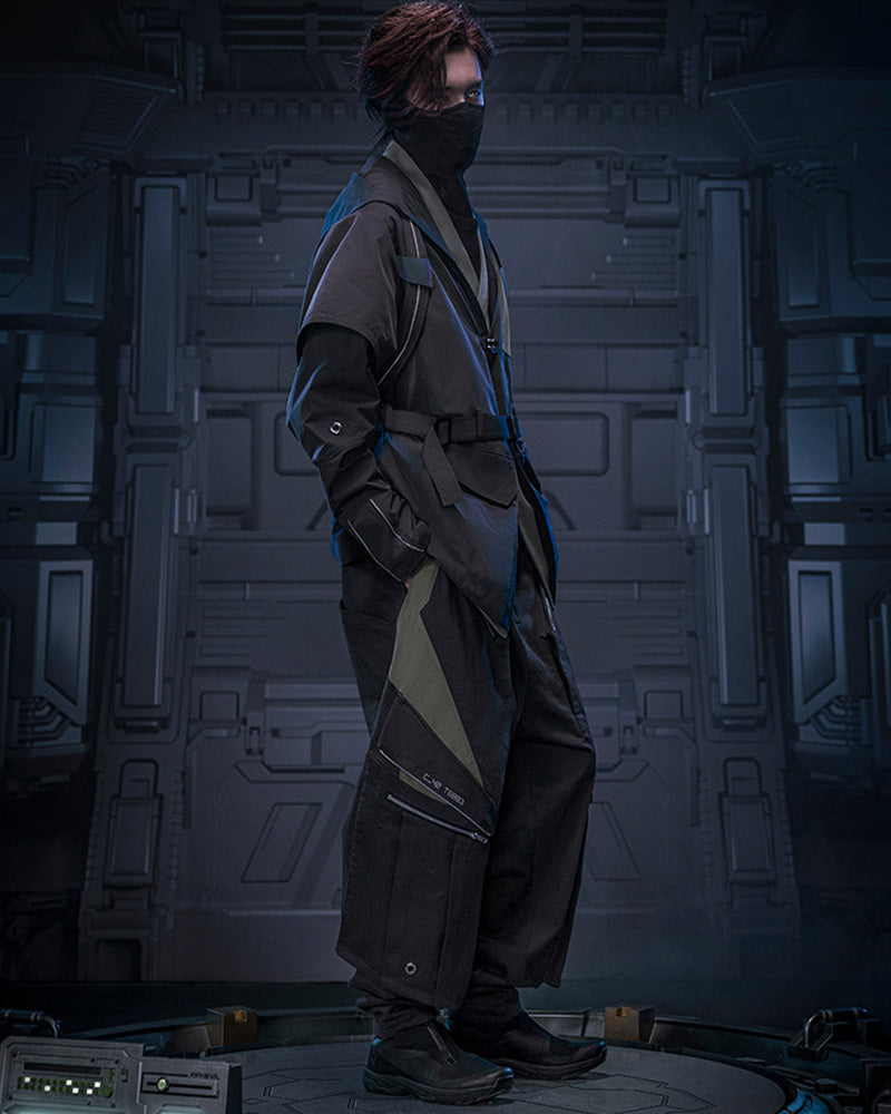 Cyberpunk Outfits Multi-Pocket Stacked Cargo Pants