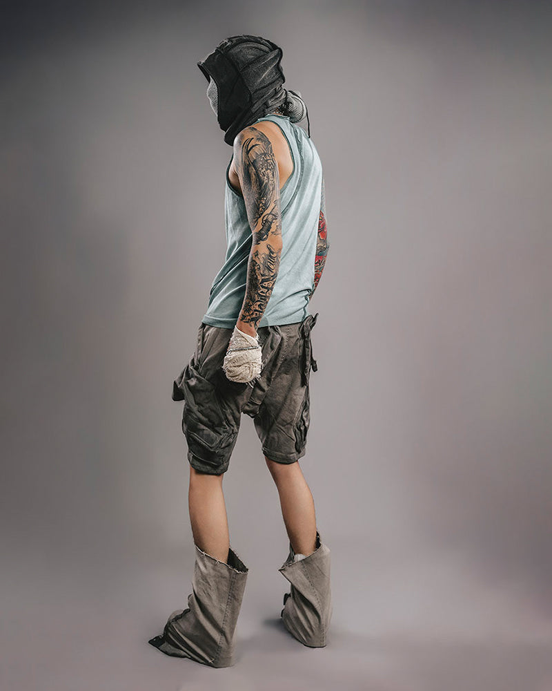 Wasteland Drop-Crotch Tactical Cargo Shorts