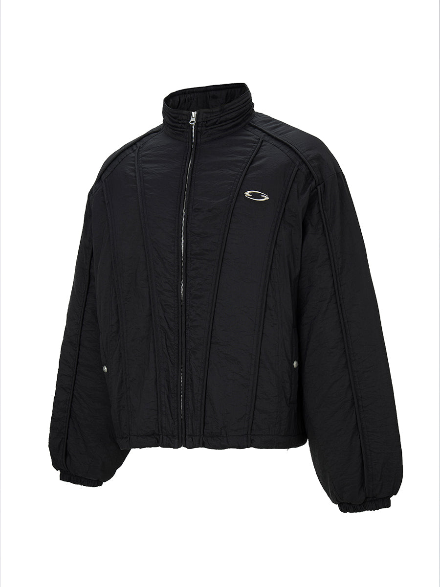 Structured Panel Stand-Collar Puffer